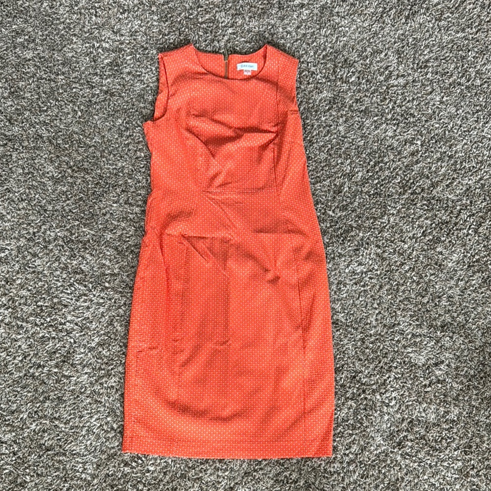 Orange Calvin Klein Sleeveless Dress